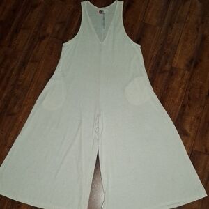 Free People Sleeveless Wide-Leg Romper XS in Off-white